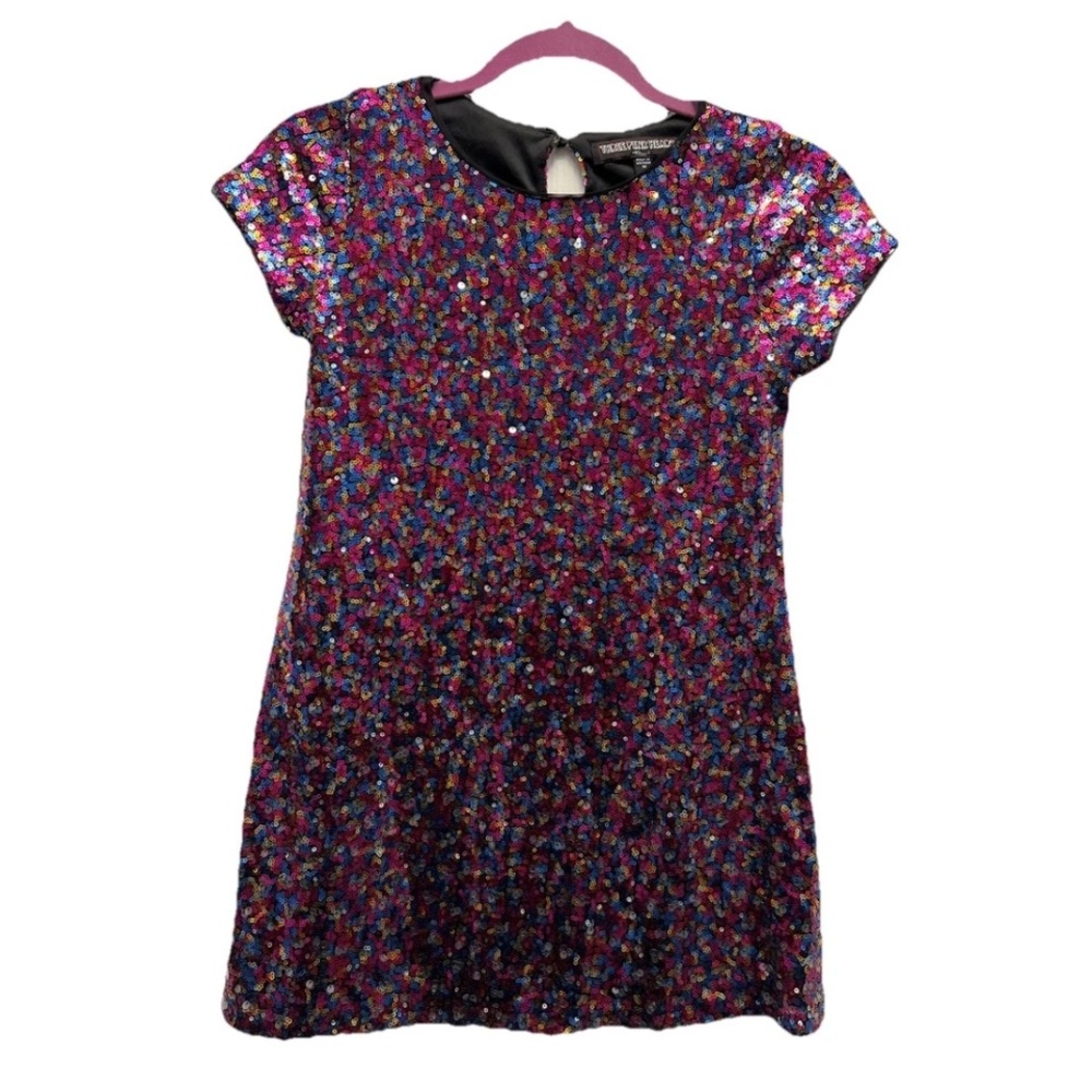 💗 Three Hearts Multicolor Sequin Kids Dress